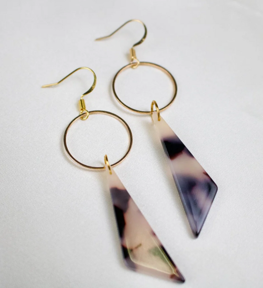 Liv Tortoise Triangle Earrings