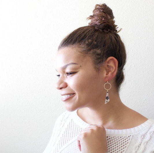 Liv Tortoise Triangle Earrings