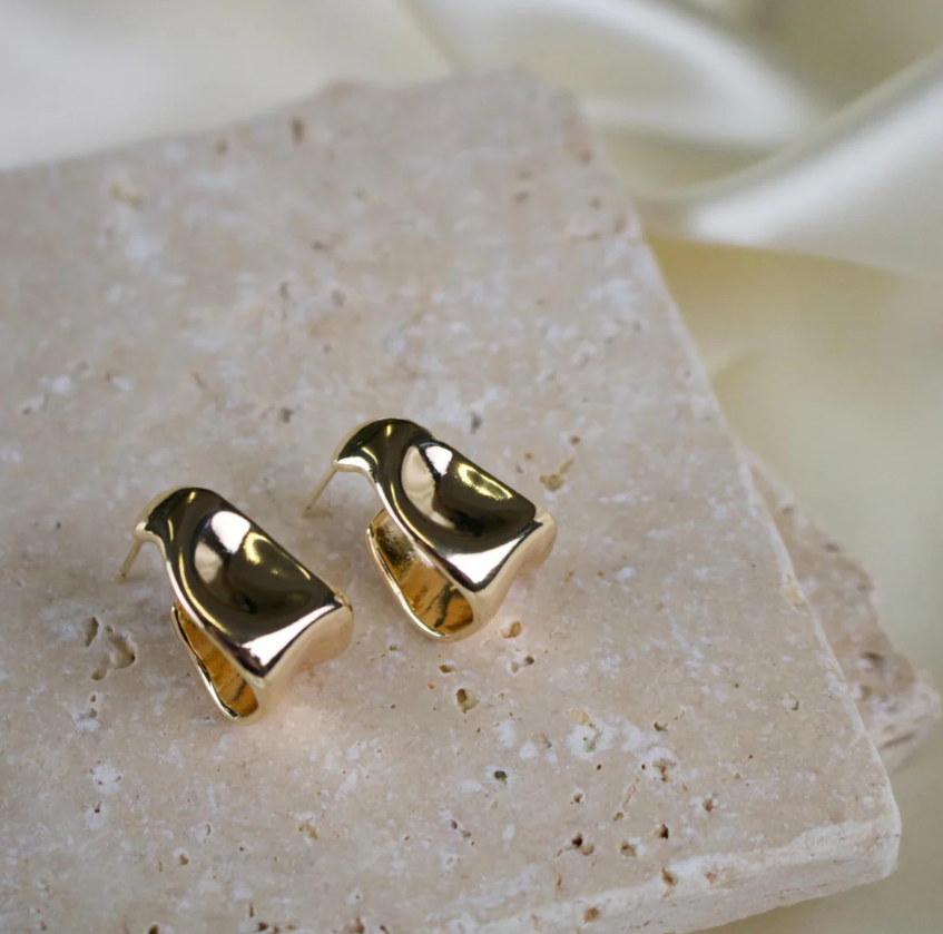 Capri Gold Hammered Earrings