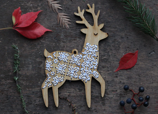Reindeer Stitched Ornament Kit