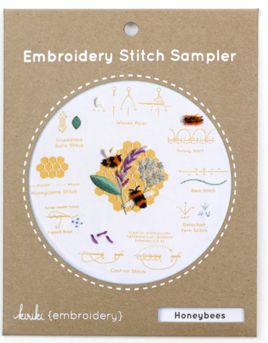 Honeybees Embroidery Stitch Sampler