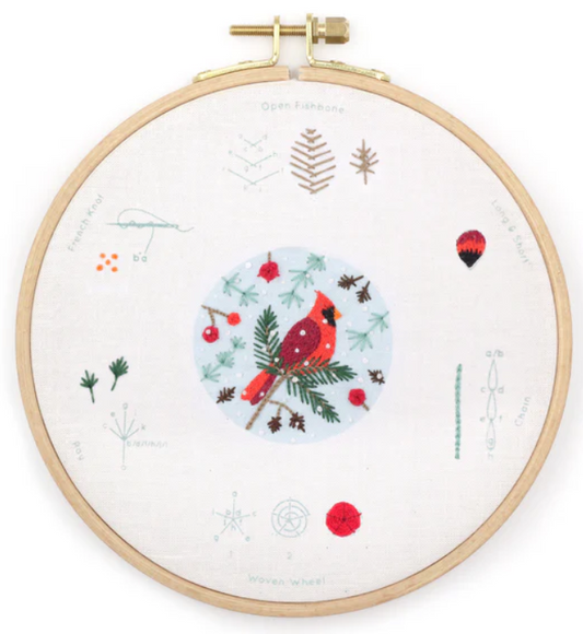 Cardinal Embroidery Stitch Sampler