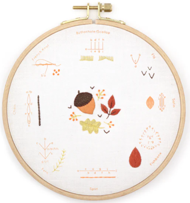 Autumn Embroidery Stitch Sampler