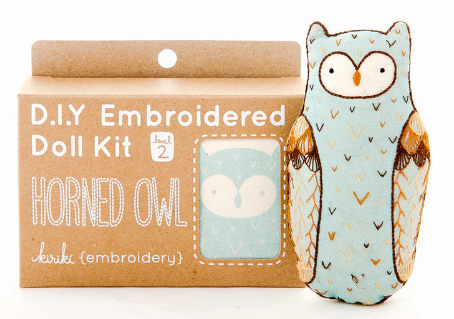 Horned Owl Doll Embroidery Kit
