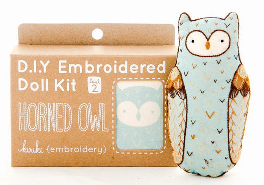 Horned Owl Doll Embroidery Kit