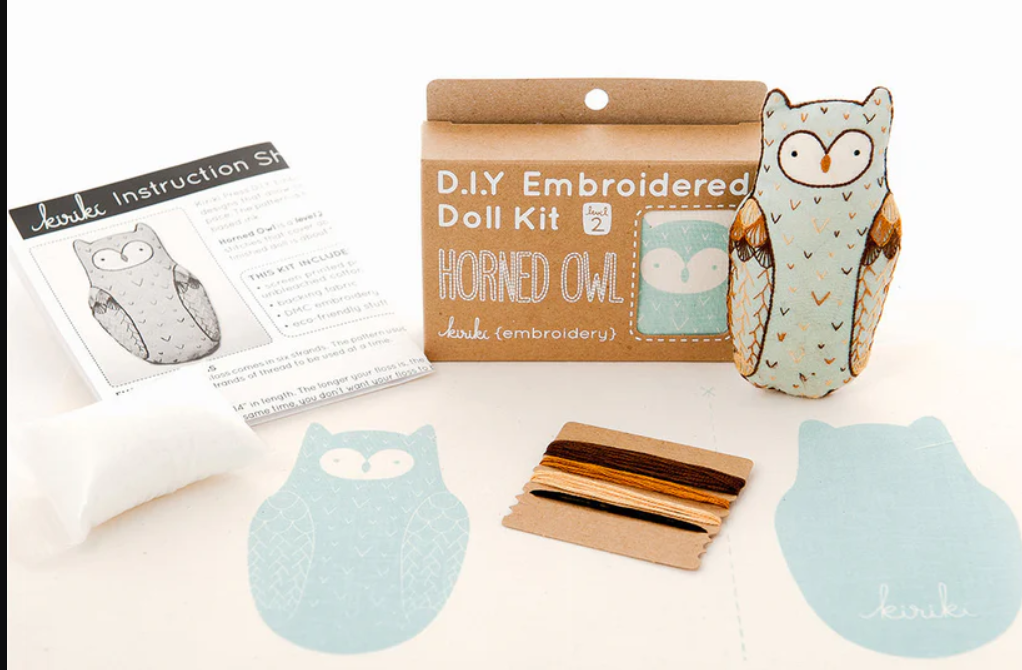 Horned Owl Doll Embroidery Kit