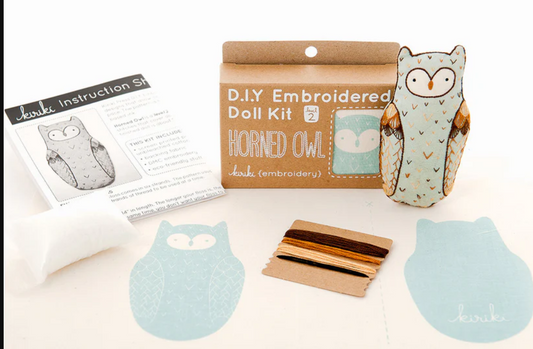 Horned Owl Doll Embroidery Kit