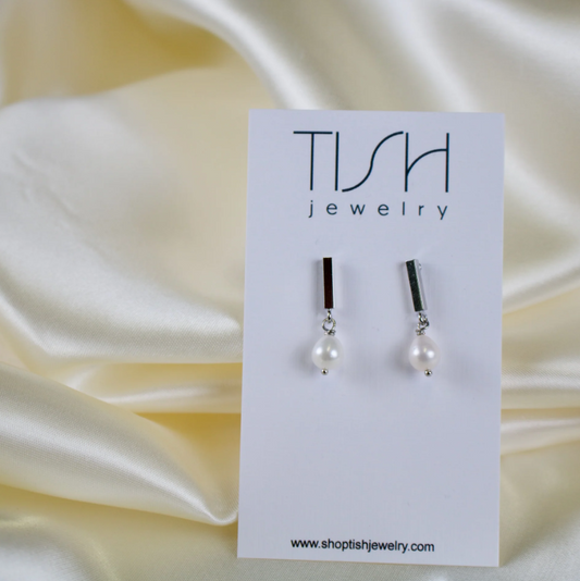 Pearle // Bar Stud Earring