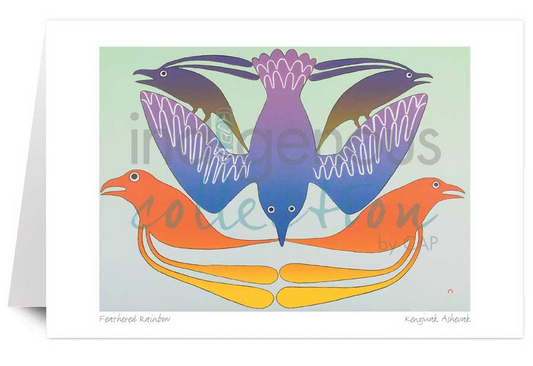 Feathered Rainbow Card