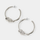 Rynoa Elegant Statement Hoop in Silver