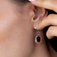 Dragea Hoop and Pearl Earring (Silver & Mulberry)