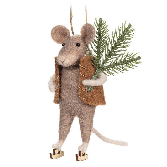 Skating Mouse w/Tree Ornament