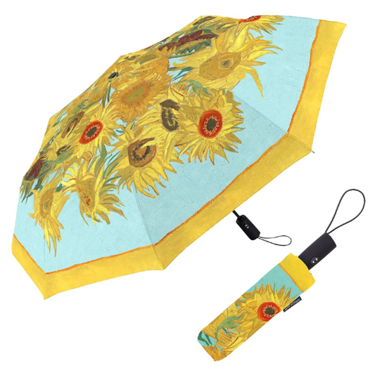 Van Gogh Sunflowers Folding Travel Umbrella