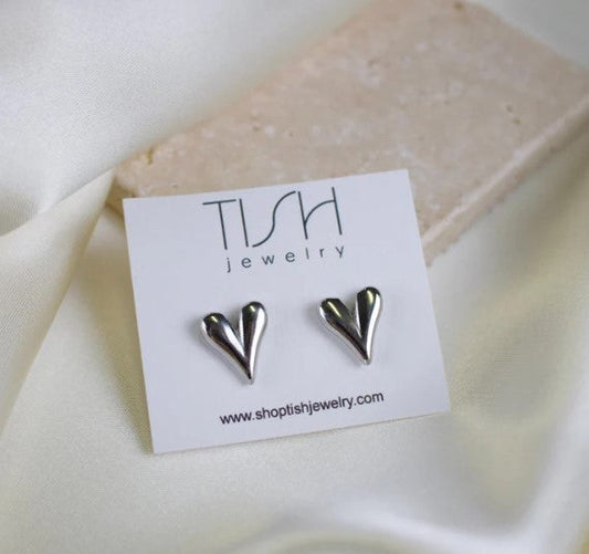Lola Silver Heart Stud