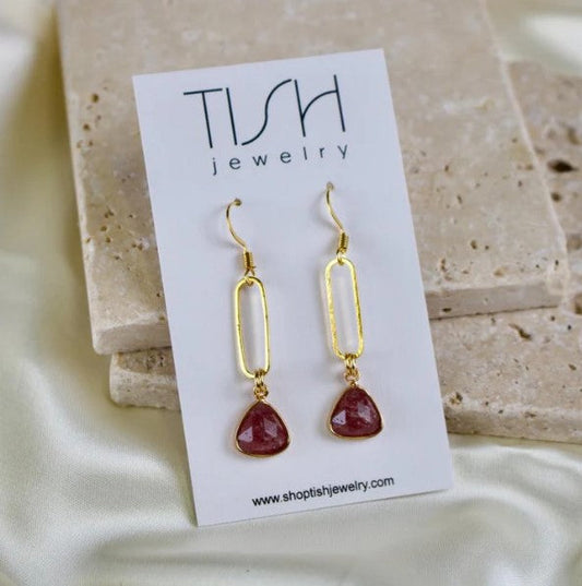 Norma Strawberry Quartz Earrings