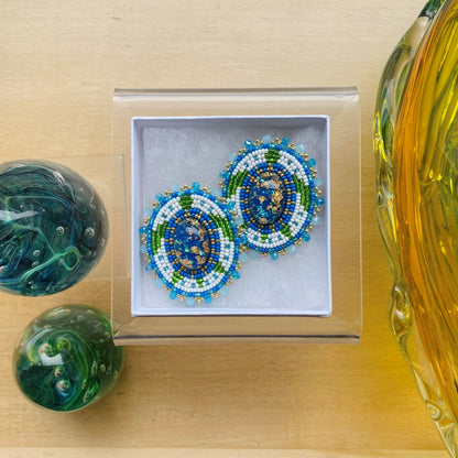 Beaded Turtle Earrings