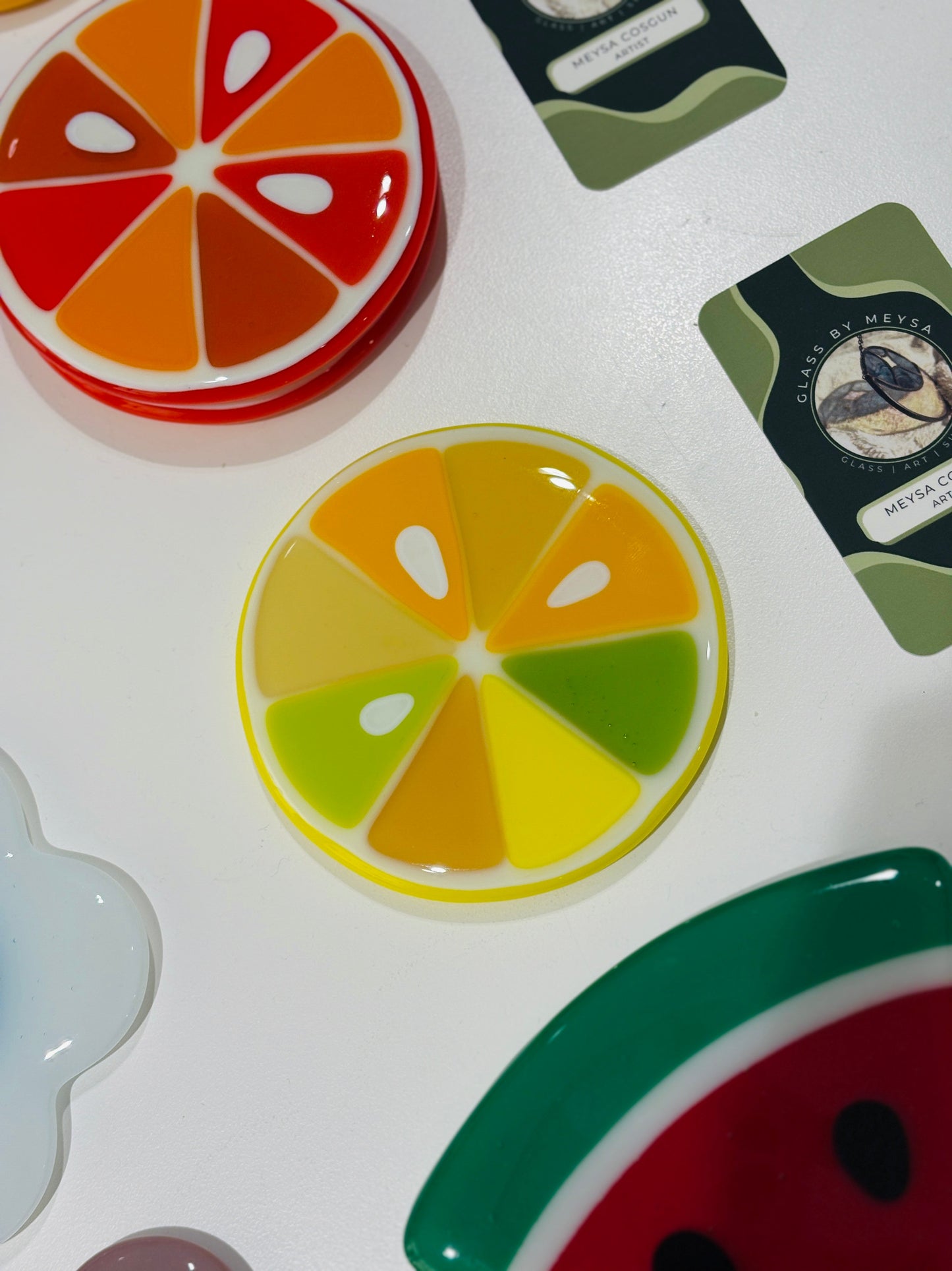 Glass Citrus Coasters