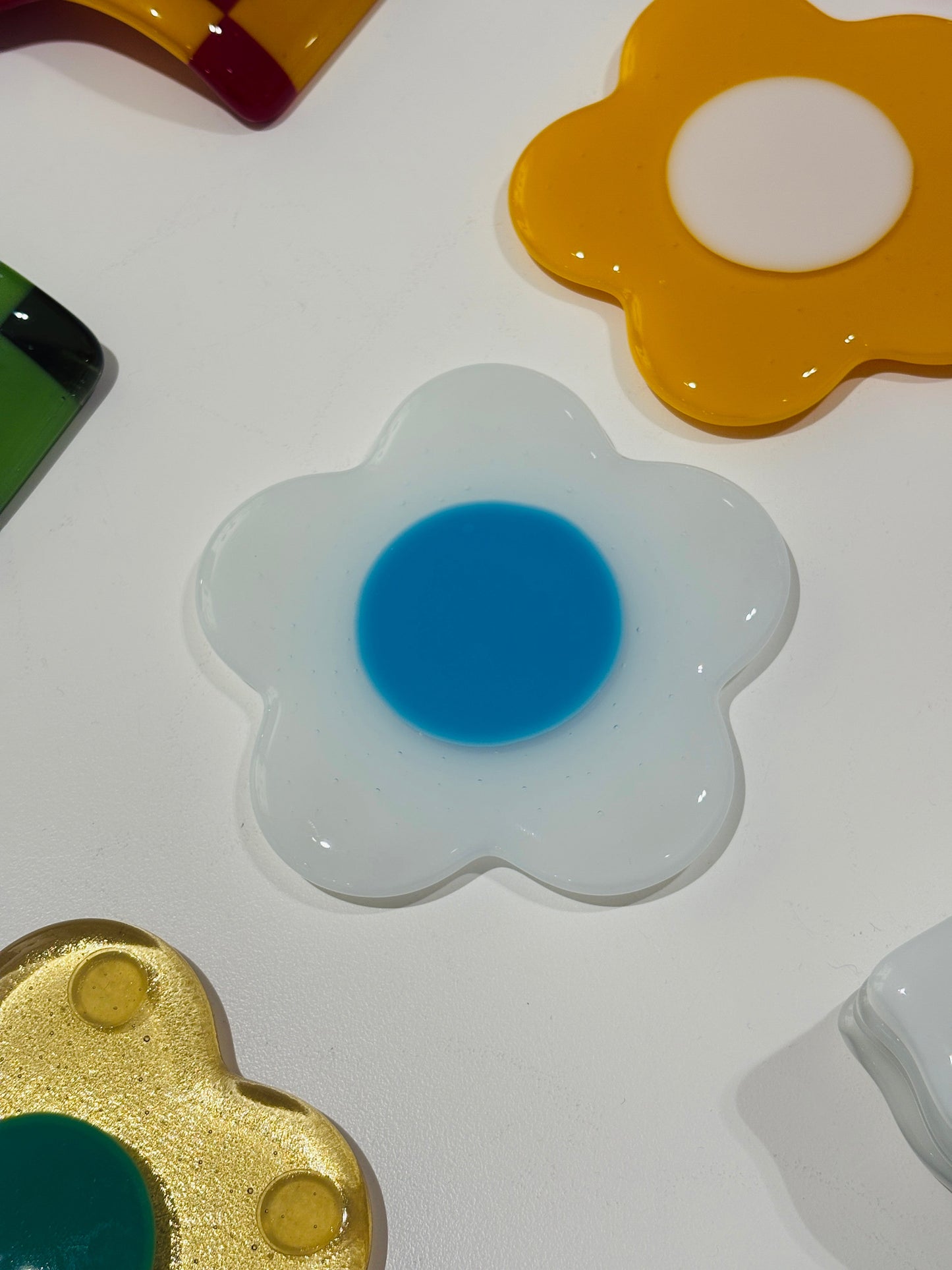 Glass Flower Coasters