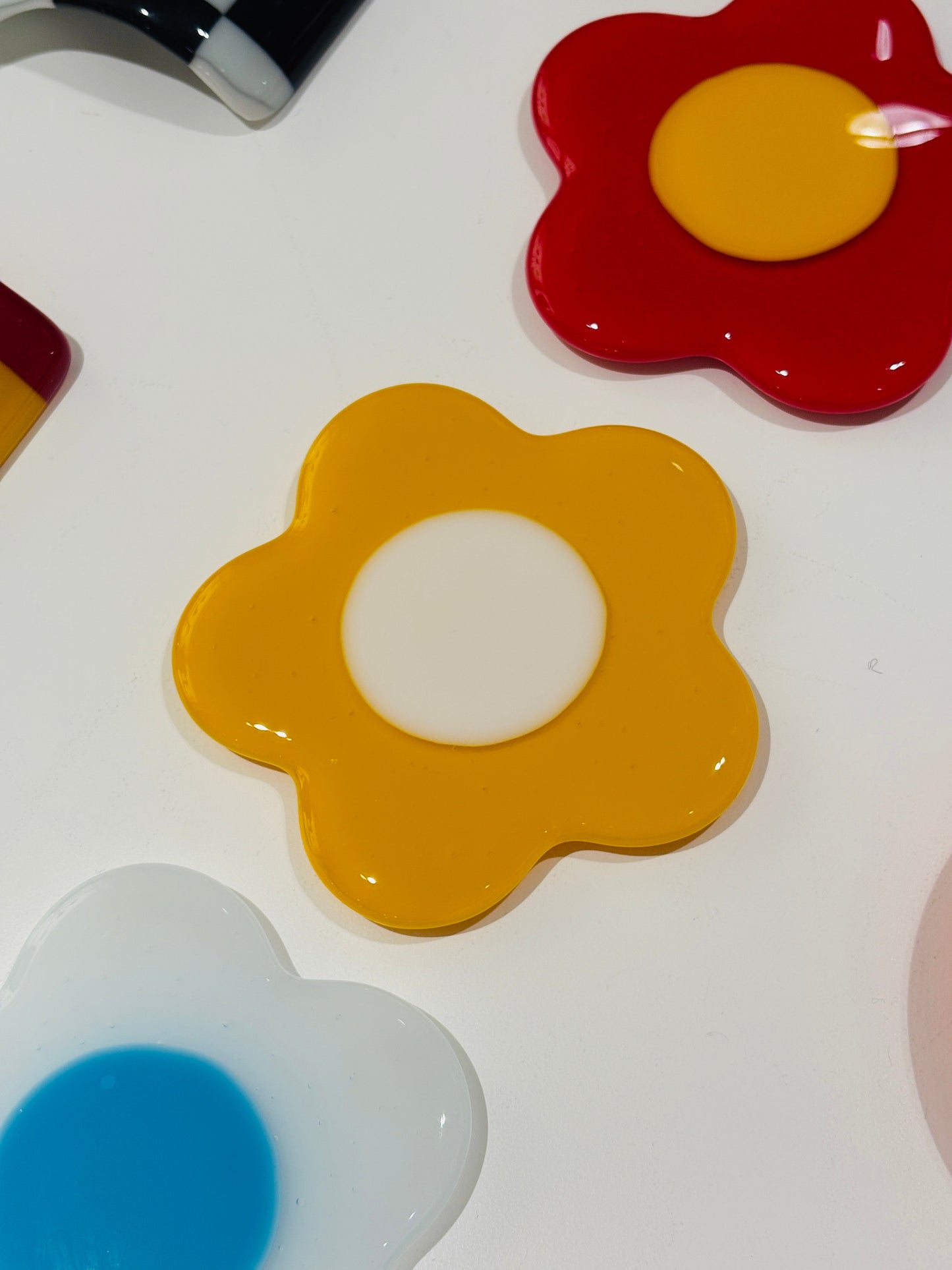 Glass Flower Coasters
