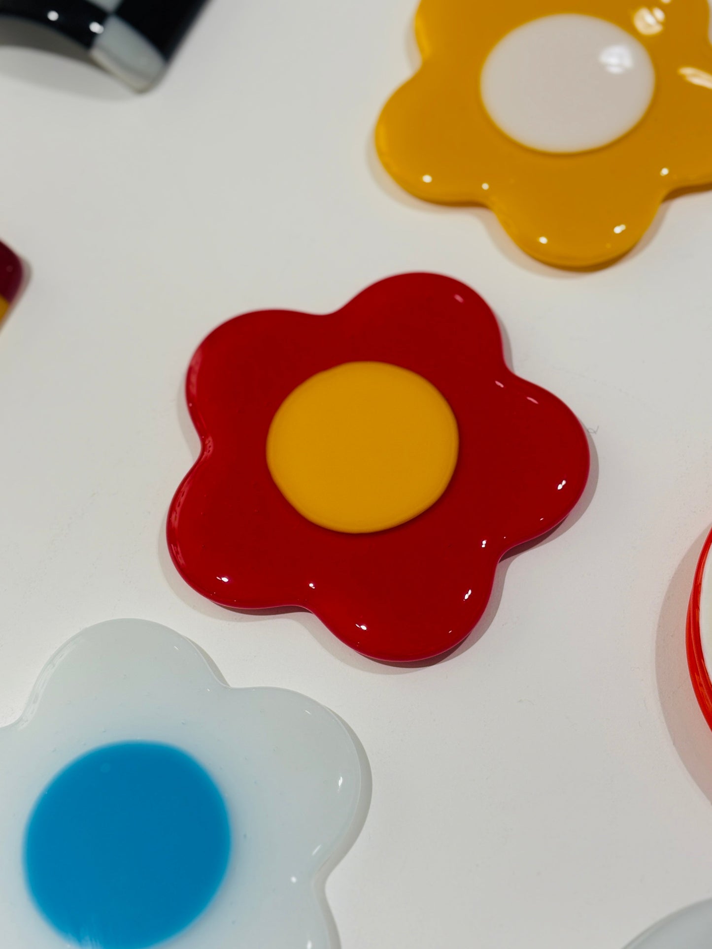Glass Flower Coasters
