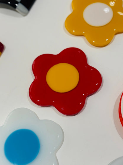 Glass Flower Coasters