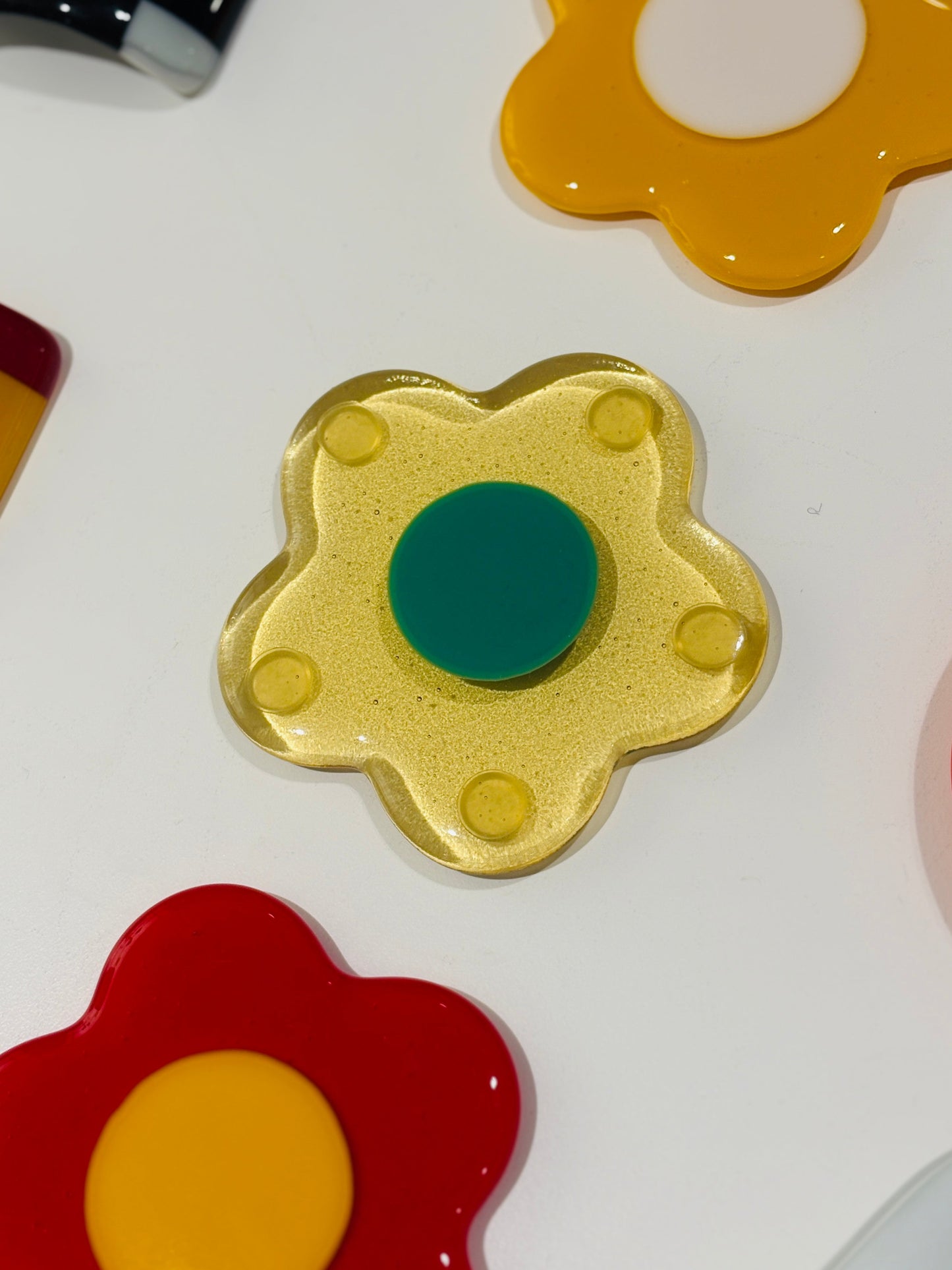 Glass Flower Coasters