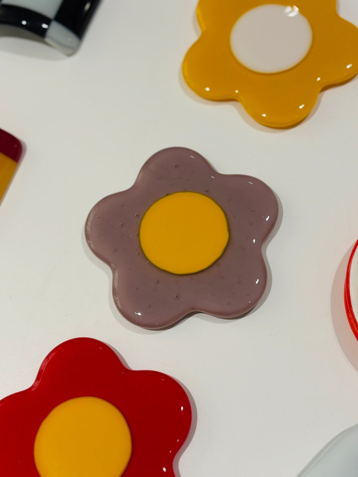 Glass Flower Coasters