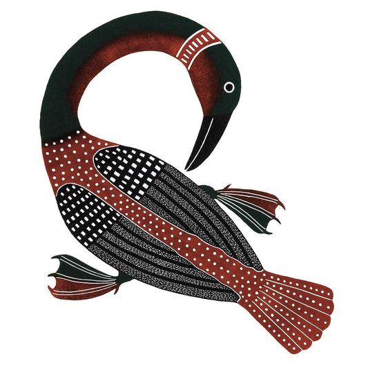 Preening Loon Card