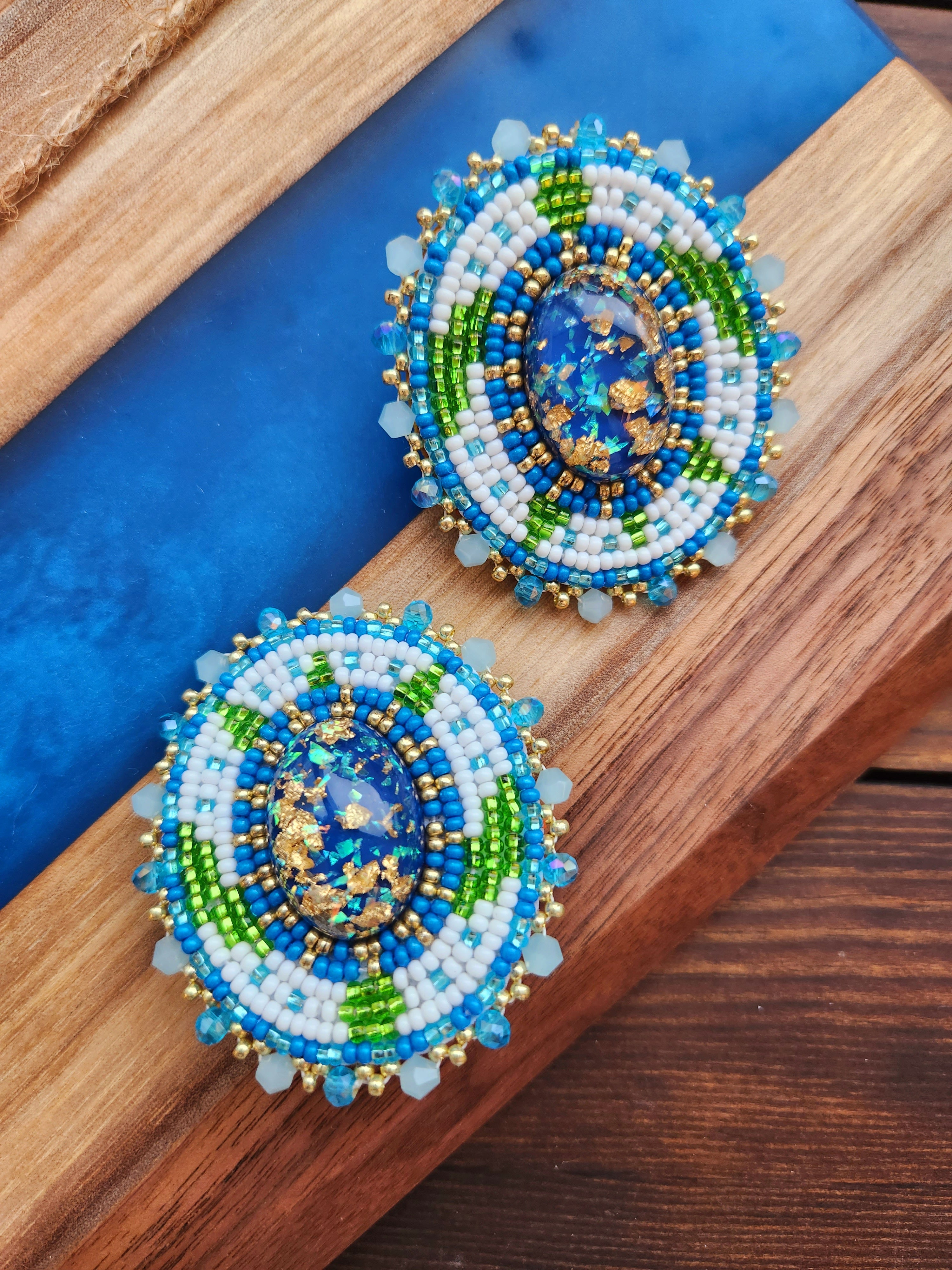 Beaded turtle store earrings