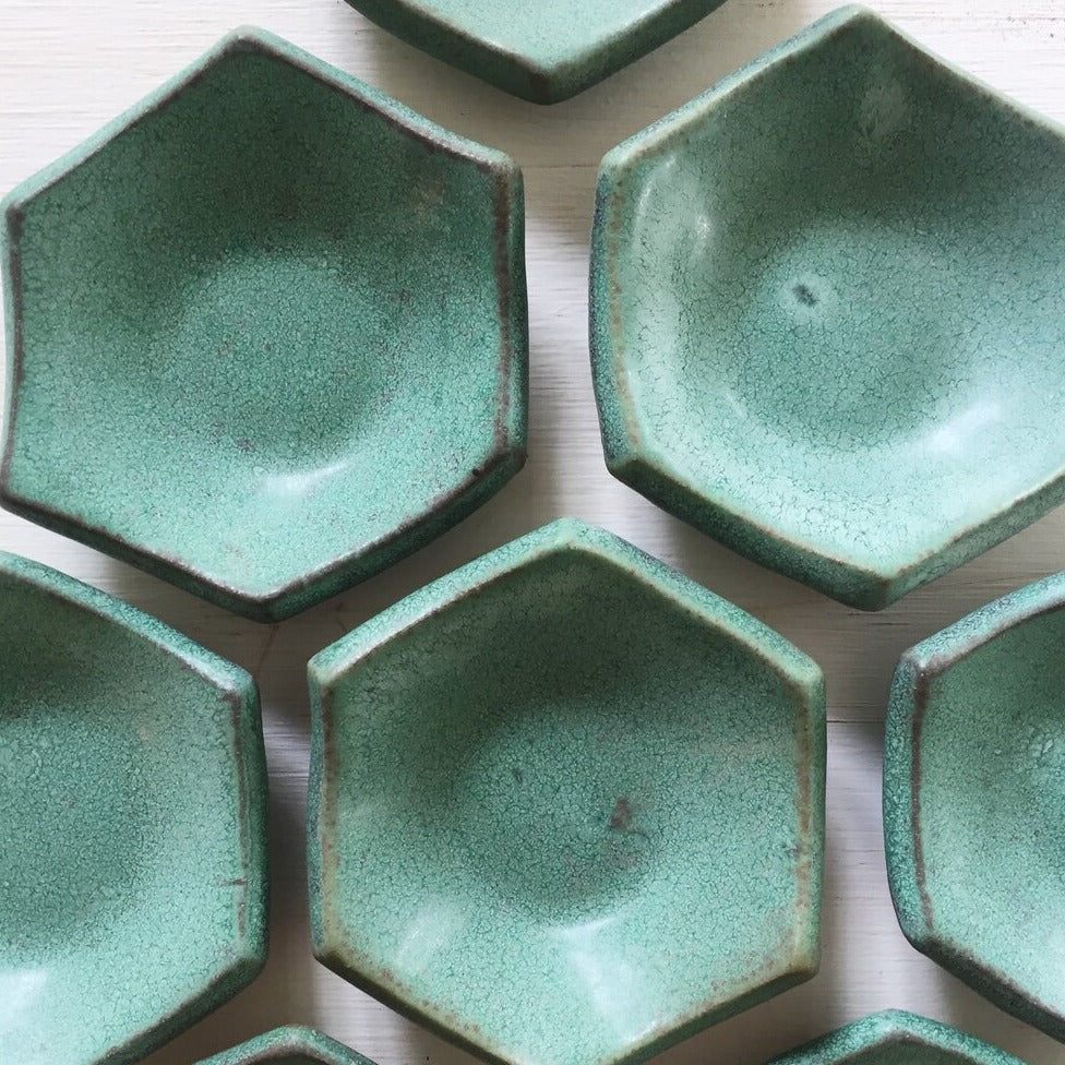 Hexagon Mini Dish in Emerald