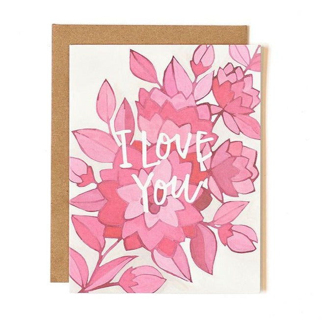 Pink Floral Love Card