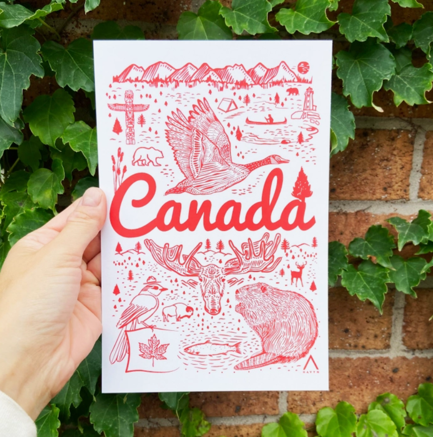 Canada Symbols 6x9 Postcard