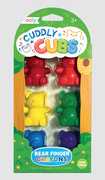 Cuddly Cubs Bear Finger Crayons Set of 6