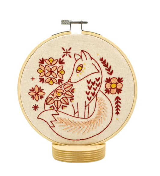 Folk Fox Embroidery Kit Colour