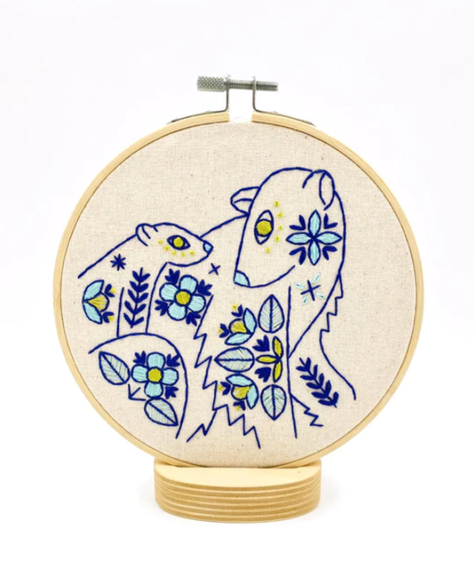Folk Polar Bears Embroidery Kit