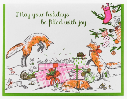 Foxes Christmas Morning Boxed Cards