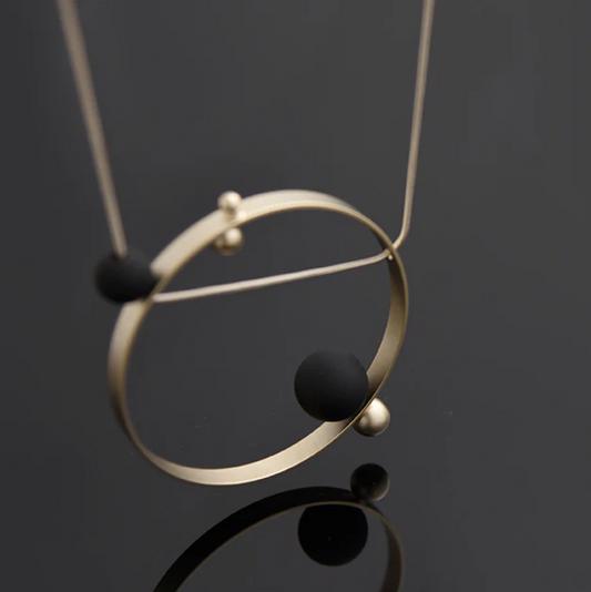 Helio Necklace in Gold Black