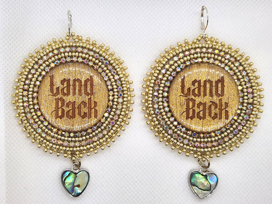 Beaded Gold Land Back Earrings