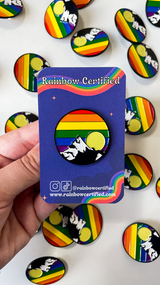 Rainbow Mountain Sunrise Pin