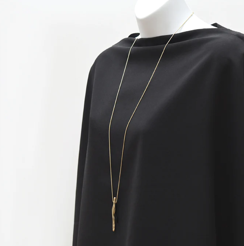 Karst Long Necklace in Gold Black