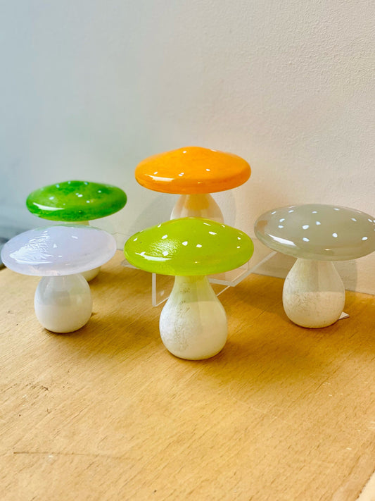Glass Mushroom Paperweight