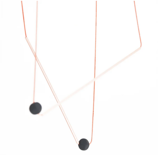 Pivot Necklace in Rose Gold Grey