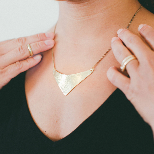 Brass Shield Necklace