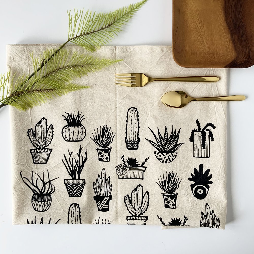 Succulents Tea Towel