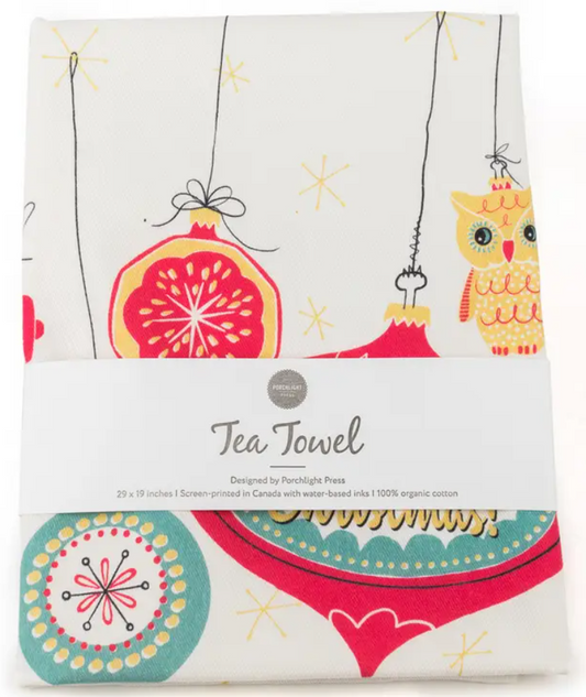 Vintage Ornaments Tea Towel