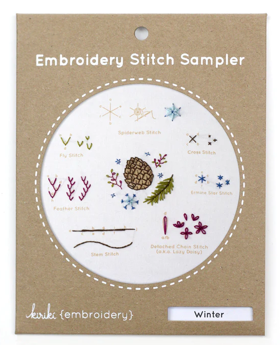 Winter Embroidery Stitch Sampler