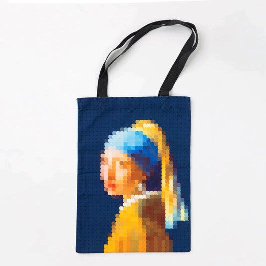 Girl With a Pearl Earring Pixel Tote